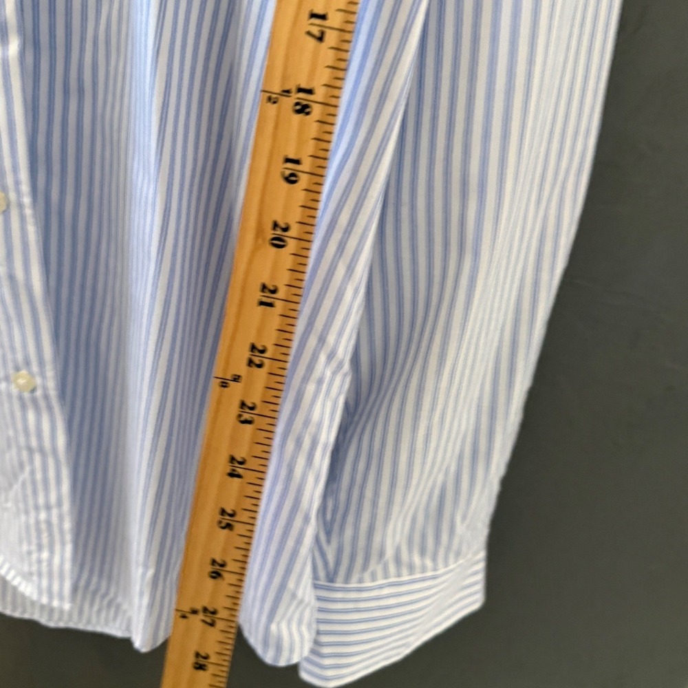 Lauren Ralph Lauren Mens Tall‎ Supima Cotton Striped Dress Shirt Blue 16.5 36/37 - Picture 6 of 7